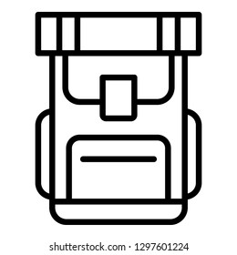 Hiking backpack icon. Outline hiking backpack vector icon for web design isolated on white background