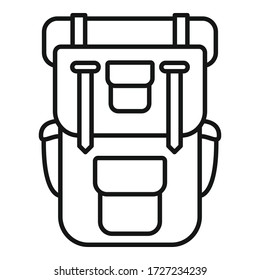 Hiking backpack icon. Outline hiking backpack vector icon for web design isolated on white background