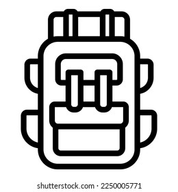 Hiking backpack icon outline vector. People job. Lifestyle downshifting