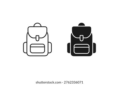 Hiking backpack icon for school, travel, and outdoor adventure