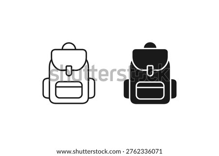 Hiking backpack icon for school, travel, and outdoor adventure