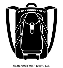 Hiking backpack icon. Simple illustration of hiking backpack vector icon for web design isolated on white background