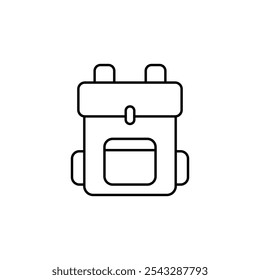 Colección del icono de la mochila de senderismo sobre fondo blanco.