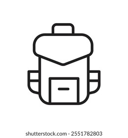 Hiking backpack icon Thin isolated logo