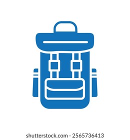 Hiking backpack icon Thin line illustration set