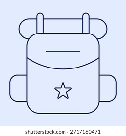 Icono de línea de mochila de senderismo. Editable Stroke Outline Viajes y Aventura Bolsa Símbolo – Vector de Stock