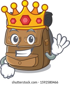 Hiking backpack Scroll A stylized of King on cartoon character design