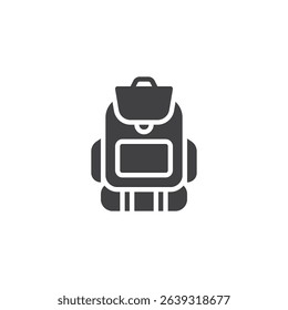 Hiking backpack with side pockets vector icon. filled flat sign for mobile concept and web design. Backpack glyph icon. Symbol, logo illustration. Vector graphics