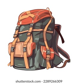 Hiking backpack symbolizes adventure and exploration icon