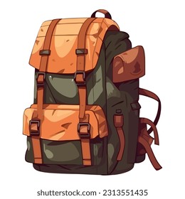 Hiking backpack symbolizes adventure and exploration icon