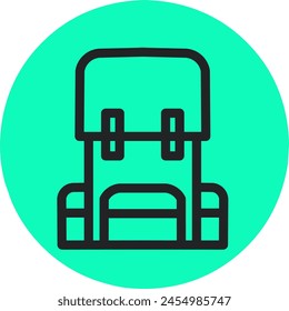 Wanderrucksack Trail-Symbol.  Camping Rucksack Vektorgrafik Schild.Stock Vektorgrafik