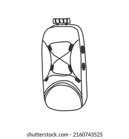 Hiking backpack vector icon for camping, travel, scout. Vector clipart isolated on a white background.