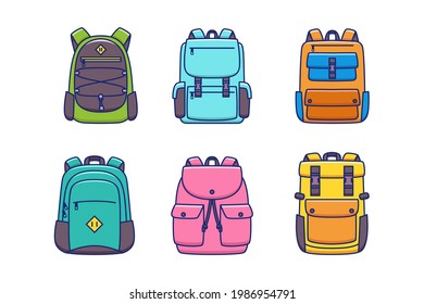 Hiking backpack vector illustration isolated background
