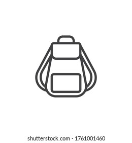 Hiking bag line icon. linear style sign for mobile concept and web design. Backpack, rucksack outline vector icon. Symbol, logo illustration. Vector graphics