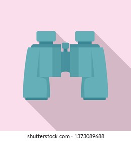Hiking binocular icon. Flat illustration of hiking binocular vector icon for web design