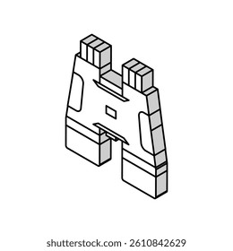 hiking binoculars isometric icon vector. hiking binoculars sign. isolated symbol illustration