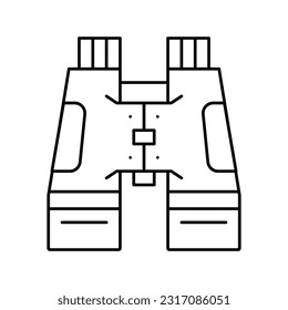 vector de icono de línea binoculares de senderismo. signo de binoculares de excursión. símbolo de contorno aislado ilustración negra