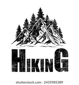 Hiking black and white color t-shirt design.eps
