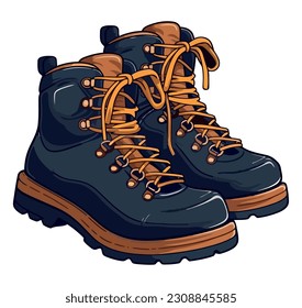 Hiking boot for adventure in nature over white