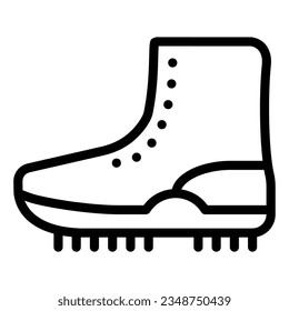 Hiking boot with crampons line icon. Footwear vector illustration isolated on white. Shoe outline style designed for and app. Eps 10.