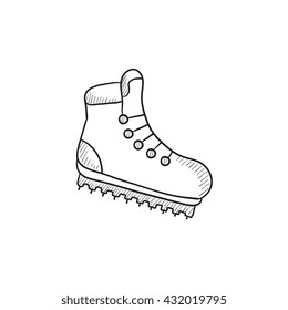 Hiking Boot Crampons Vector Sketch Icon Stock Vector (Royalty Free ...