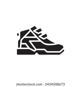 Hiking Boot Filled Icon Vector Illustration