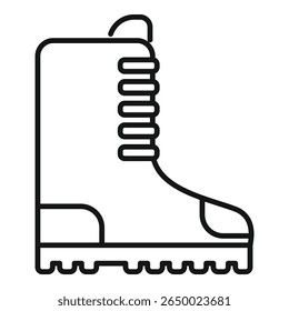 Bota de caminhada com uma parte superior alta e sola espessa, ideal para representar atividades ao ar livre