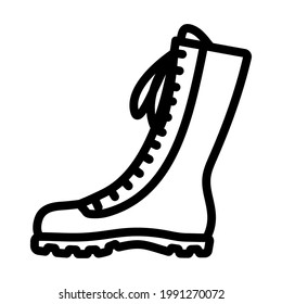 Icono de inicio de senderismo. Diseño de contorno negrita con ancho de trazo editable. Ilustración vectorial.