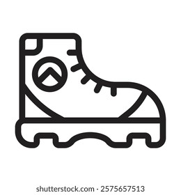 Hiking boot icon. Editable line icon. Vector illustration