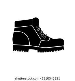 Hiking boot icon. filled flat sign. Mens boots shoe glyph icon. Vector illustration.