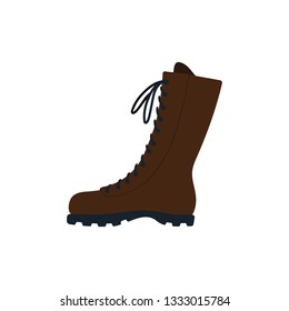 Icono de arranque de senderismo. Diseño de color plano. Ilustración vectorial.