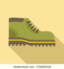 Hiking boot icon. Flat illustration of hiking boot vector icon for web design