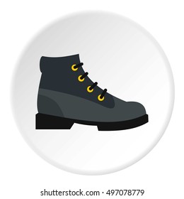 Hiking boot icon. Flat illustration of shoe vector icon for web design