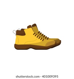 Hiking boot icon on white background. Hiking boot vector illustration.