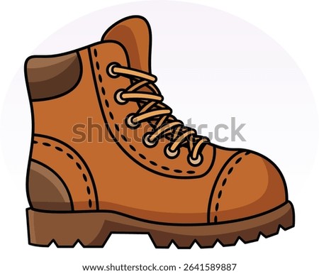 Hiking Boot Icon: Outdoor Camping Footwear Vector