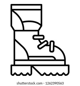 Hiking boot icon. Outline hiking boot vector icon for web design isolated on white background