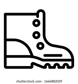 Hiking boot icon. Outline hiking boot vector icon for web design isolated on white background