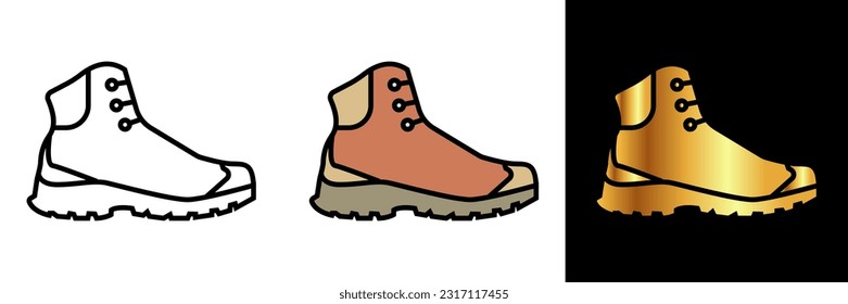 Hiking Boot Icon, an icon representing a hiking boot, symbolizing outdoor exploration, adventure, and footwear for hiking and trekking.
