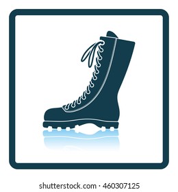 Hiking boot icon. Shadow reflection design. Vector illustration.