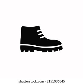 Hiking boot icon vector on a white background