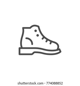 Hiking boot line icon