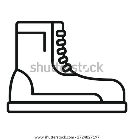 Hiking boot is standing, ready for adventure and outdoor exploration