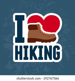 Hiking boot sticker graphic design emblem