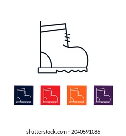 Hiking Boot thin line icon stock illustration.