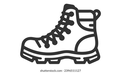 Hiking boot vector icon. filled flat sign for mobile concept and web design. Mens boots shoe glyph icon. Symbol, logo illustration. Vector graphics