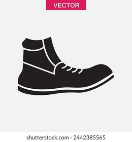 Hiking boot vector icon. filled flat Mens boots shoe glyph trendy style illustration on white background..eps