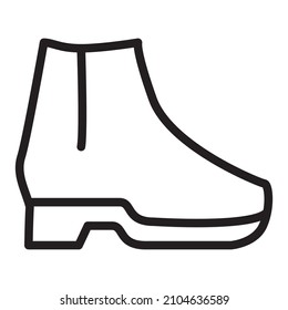 Hiking boot vector icon.Mens boots shoe.Symbol, logo .Isolated on white background. Outline vector illustration.