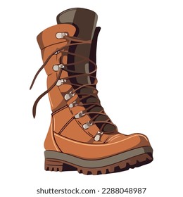 Hiking boot vector illustration symbolizes outdoor adventure isolated
