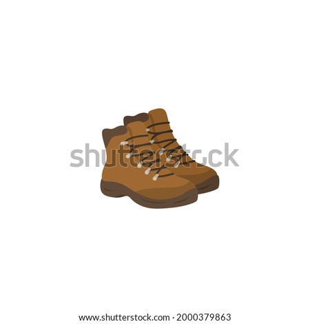 Hiking boots. Camping shoes. Isolated on white. Vector