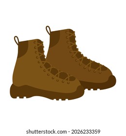 Hiking boots, comfortable walking shoes. Vector illustration isolated on a white background.